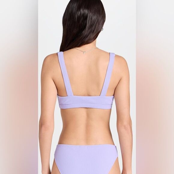 Madewell Purple Rib Textured Leah Bikini Top Medium - Picture 6 of 6